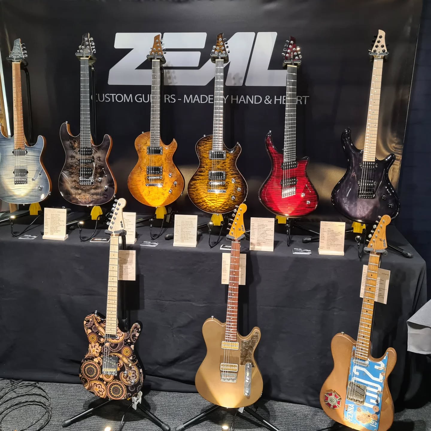 All set up and ready for round 2 @guitarsummit , hoping to meet many of you today at Stand 210 😎